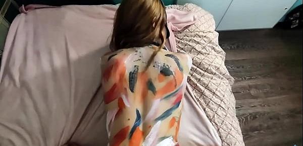  Fantastic Bitch With Perfect Body Painted Hard Fucking With Ex On Camera
